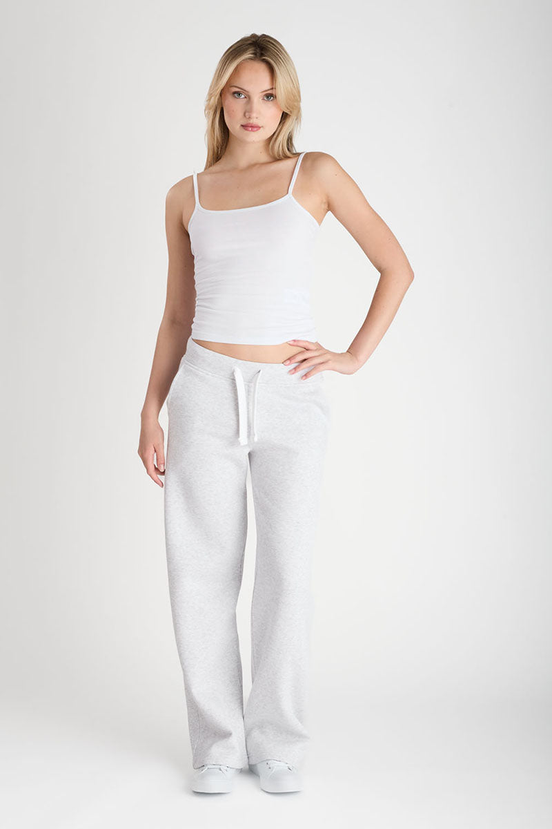 Mädchen-Jogginghose, gerade, weit, hellgrau