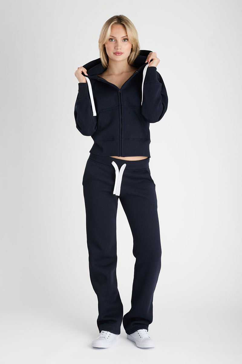 Hoodzip Mädchen Cropped Navy