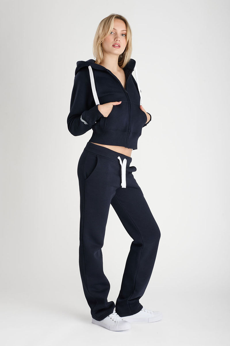 Hoodzip Mädchen Cropped Navy