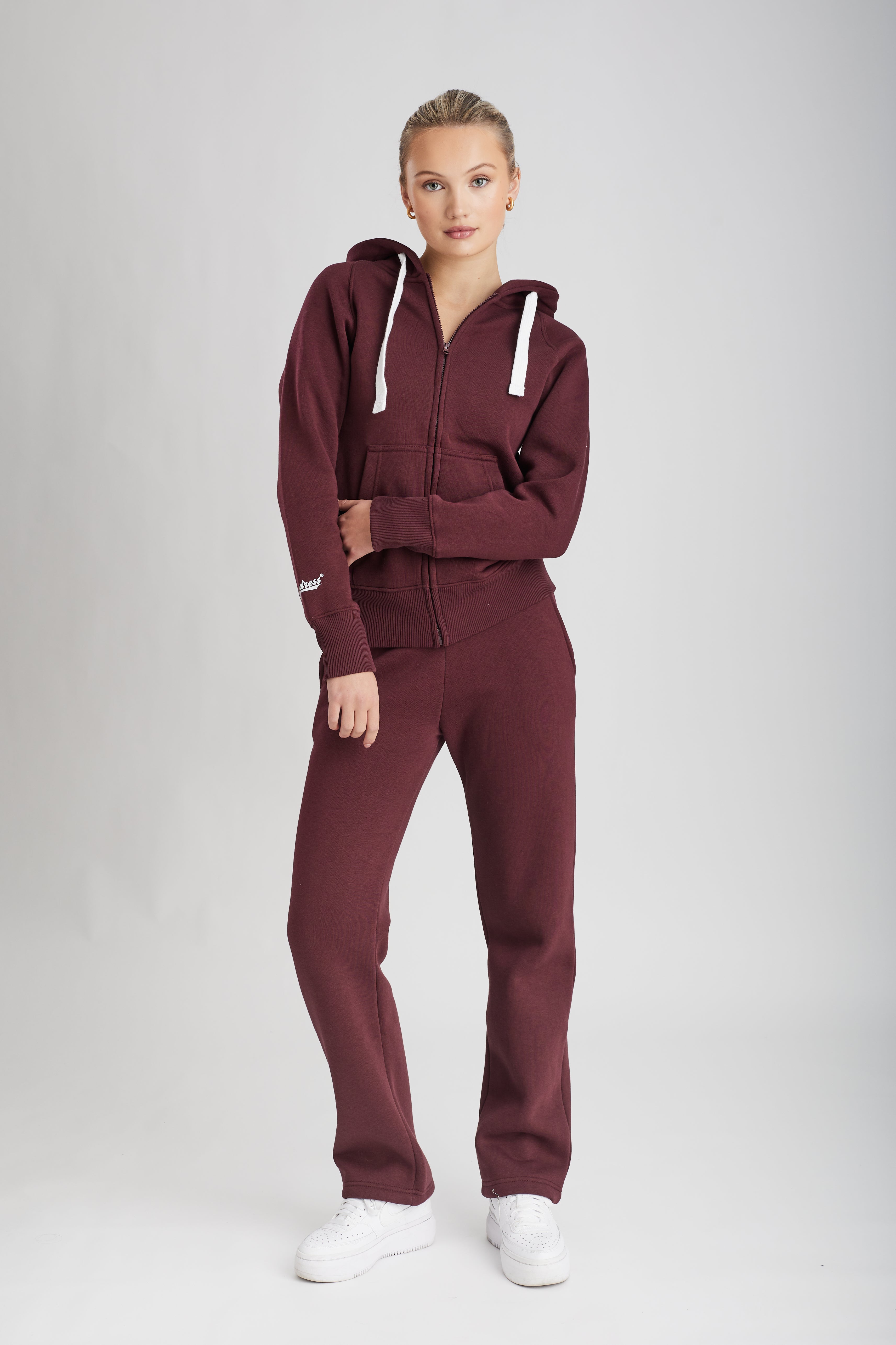 Sweatpant Girl Straight Leg Bordeaux Burgunderrot