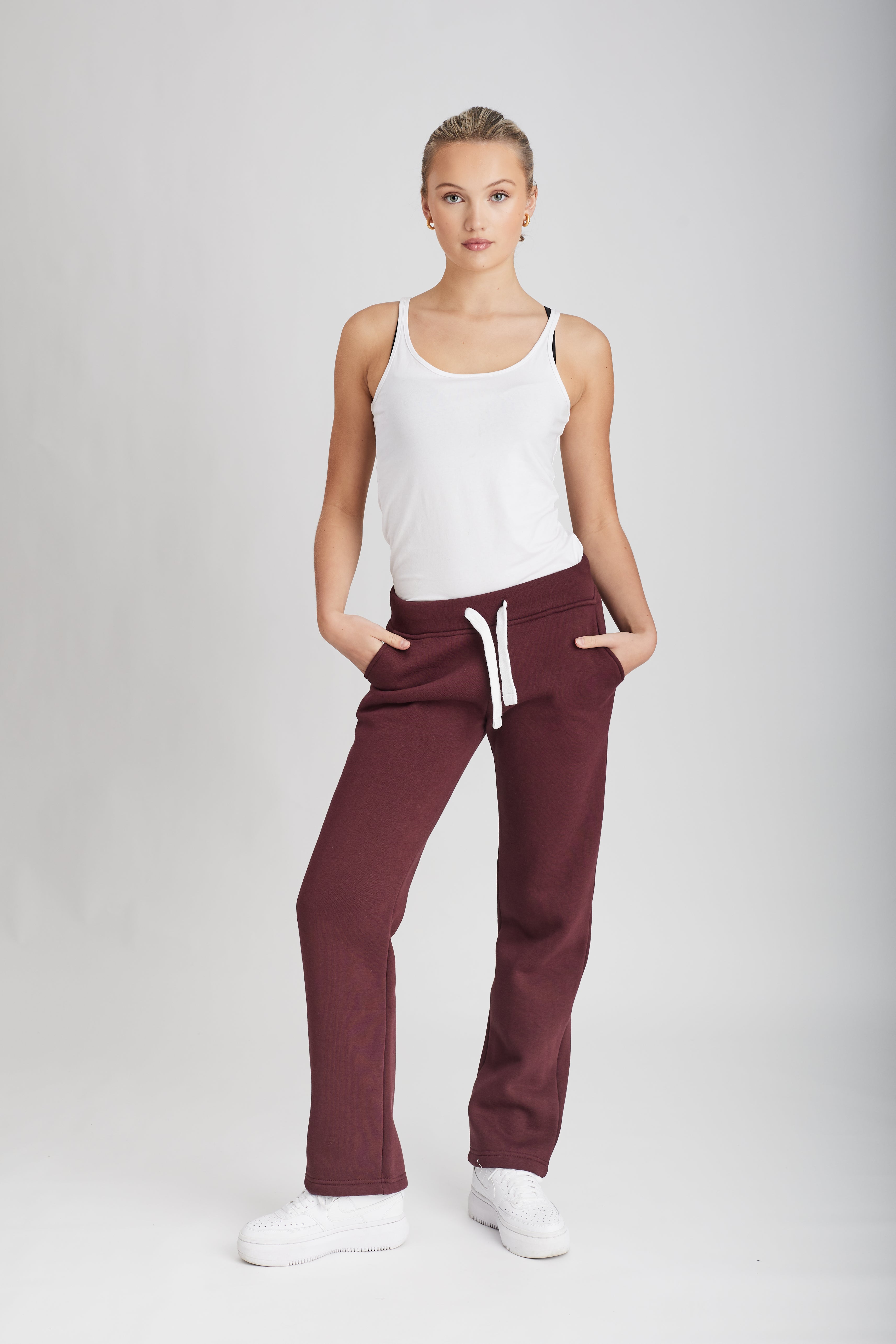 Sweatpant Girl Straight Leg Bordeaux Burgunderrot