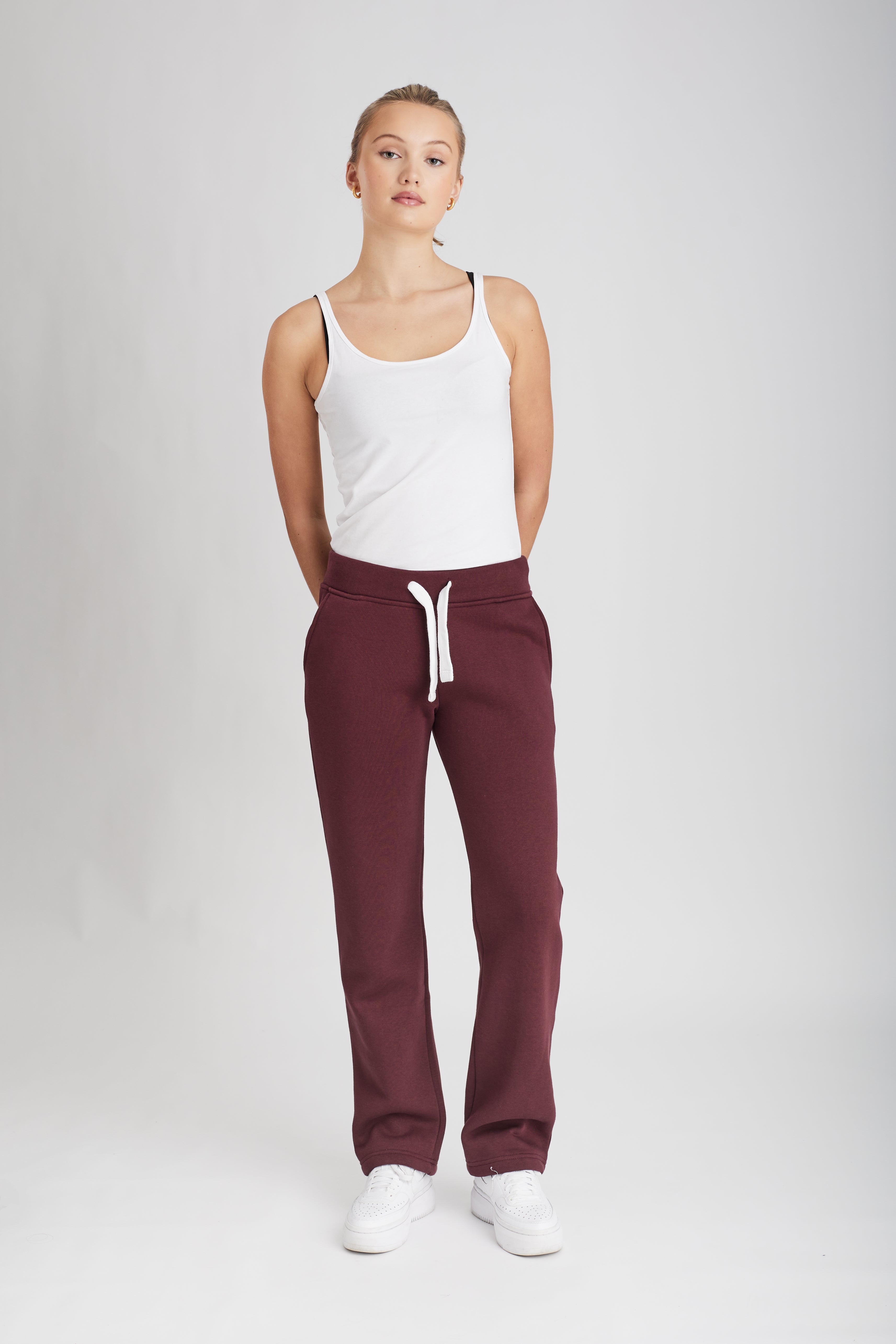 Sweatpant Girl Straight Leg Bordeaux Burgunderrot