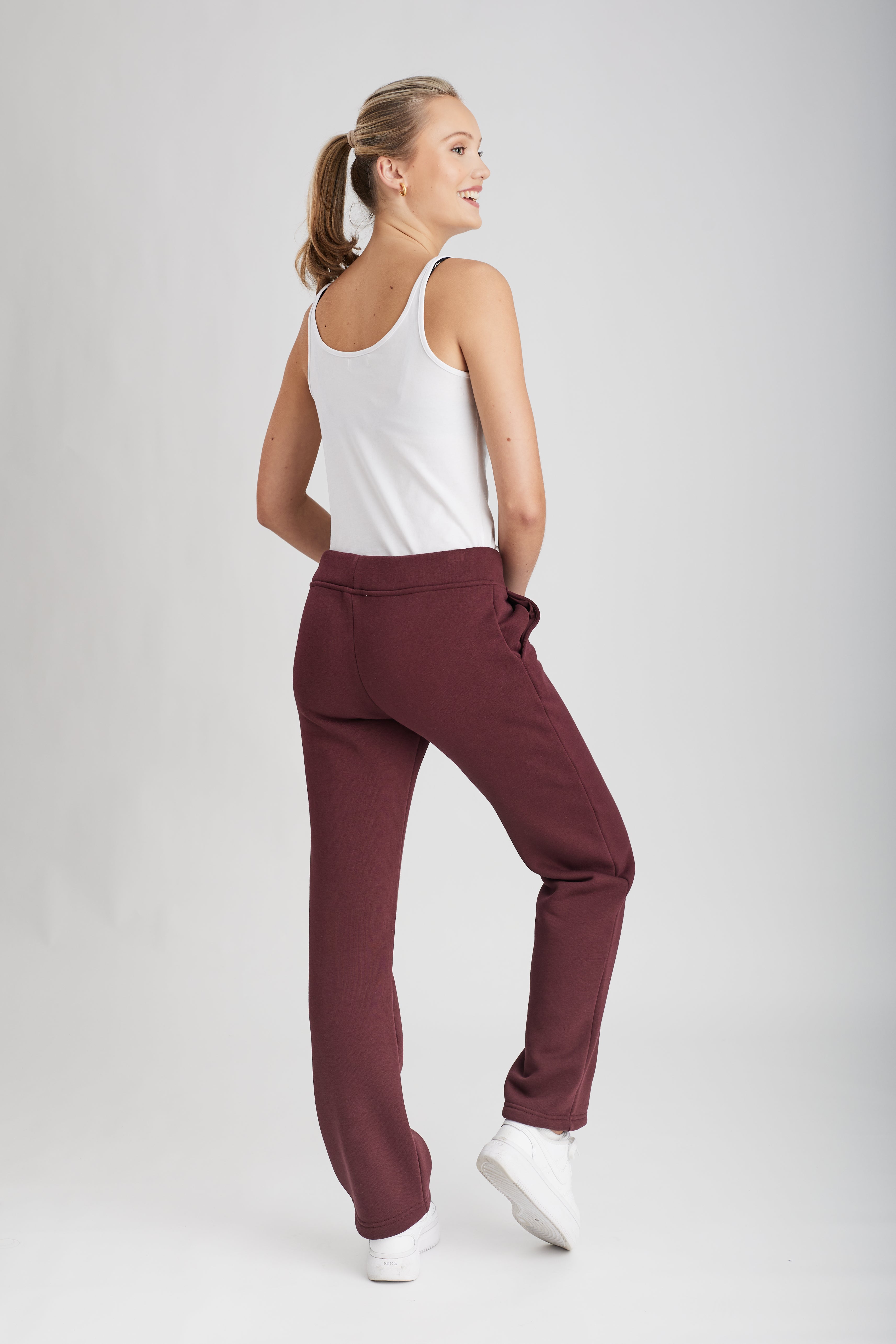 Sweatpant Girl Straight Leg Bordeaux Burgunderrot