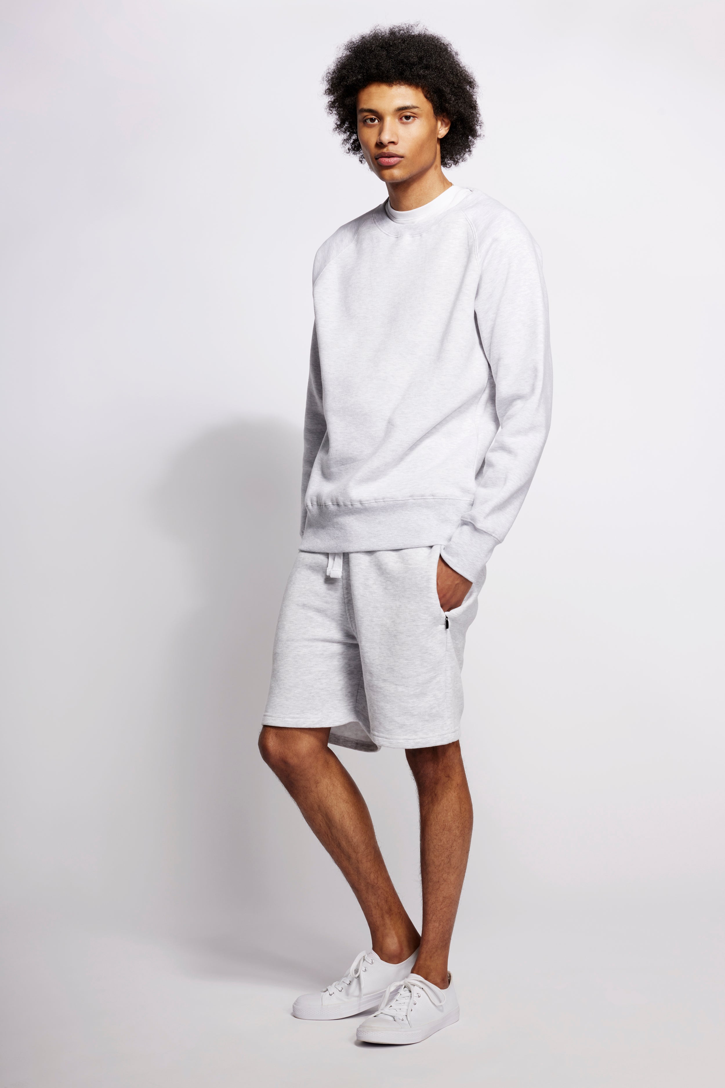 Unisex-Rundhalsausschnitt, Original Hellgrau