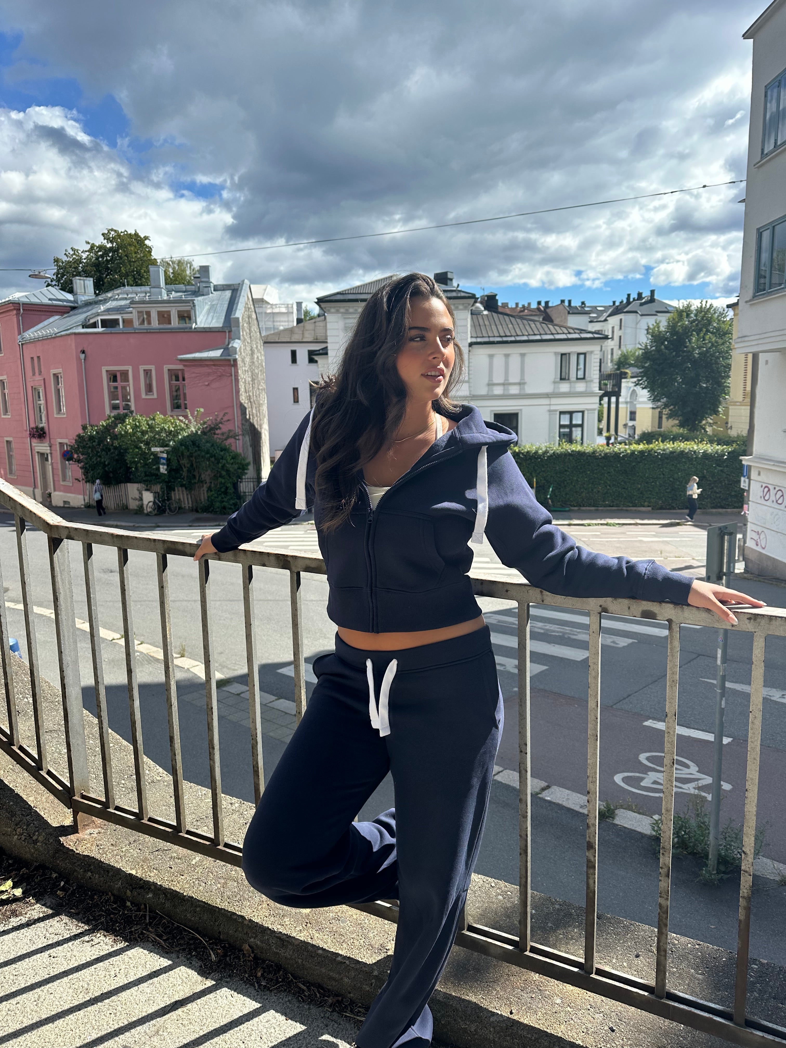 Hoodzip Mädchen Cropped Navy