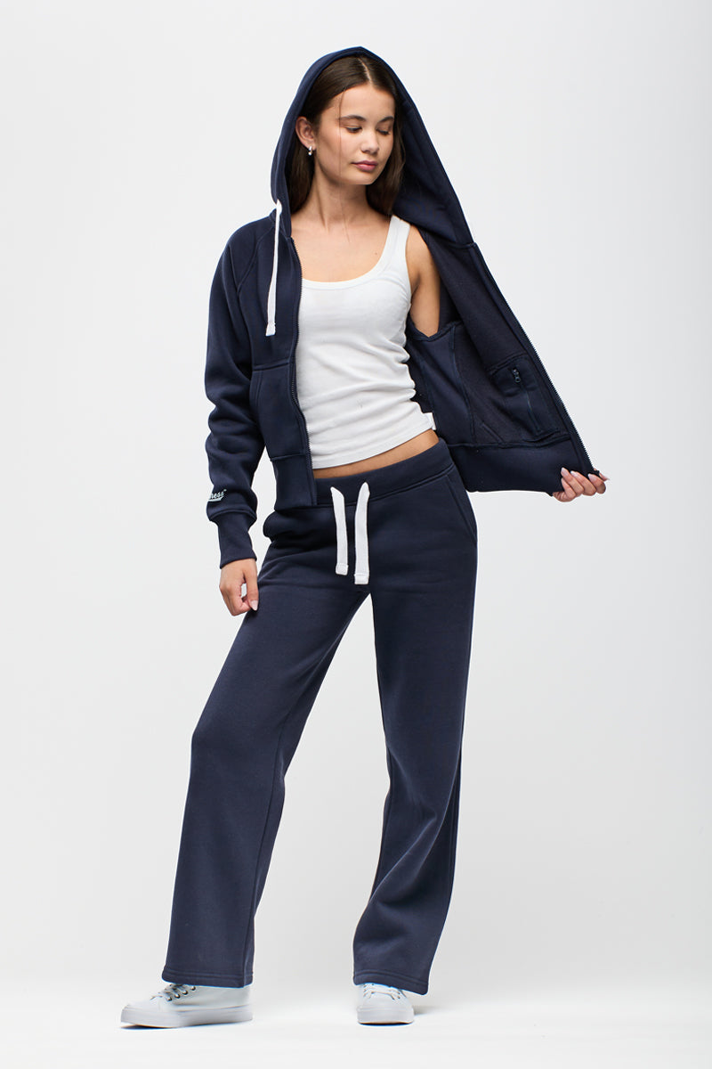 Hoodzip Mädchen Cropped Navy